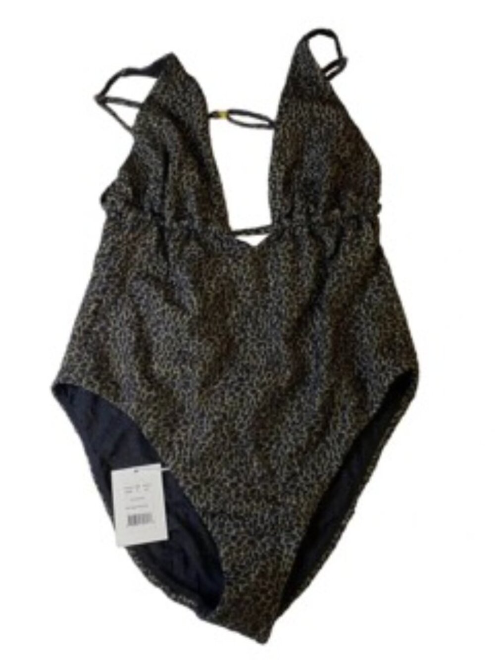 Andie x Demi Moore Tropez One Piece Swimsuit Black Gold Metallic XL NWT